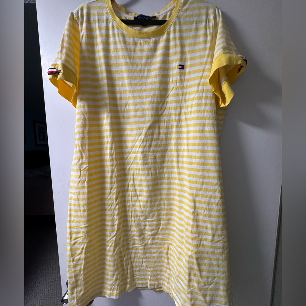 Women’s Tommy Hilfiger yellow striped cotton-blend dress